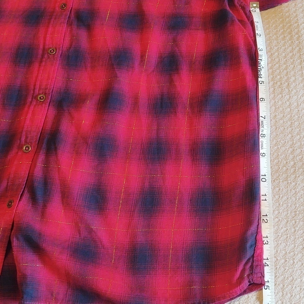 Tommy Hilfiger Women's Long Sleeve Button Up Plaid Shirt - Picture 12 of 14